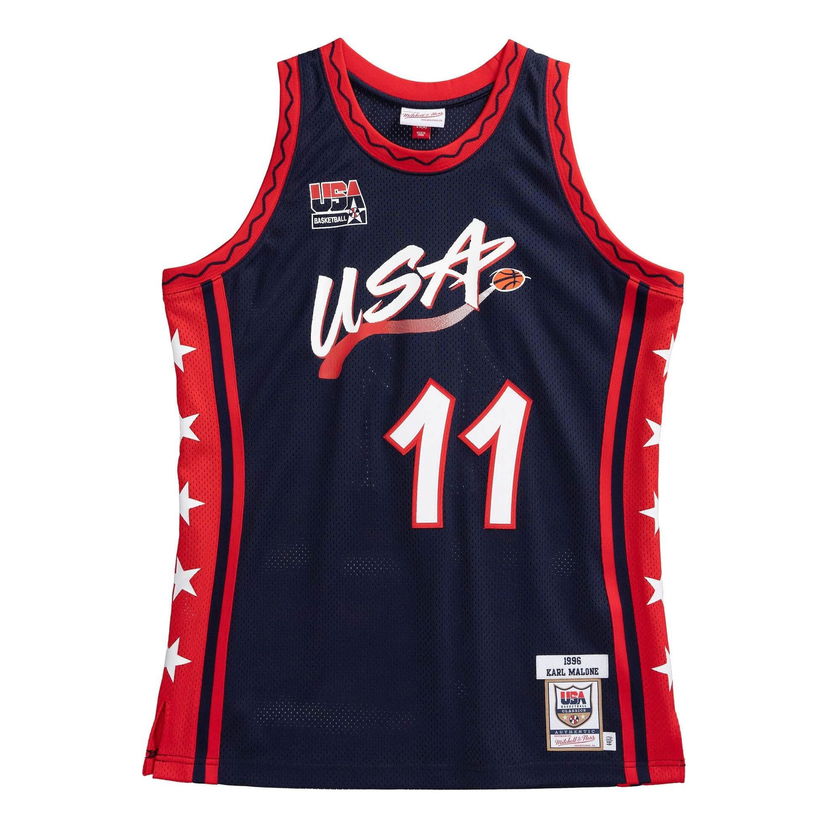Dres Mitchell & Ness Team USA 1996-97 Karl Malone 11 Jersey Modrá | AJY4SB19058-USANAVY96KMA