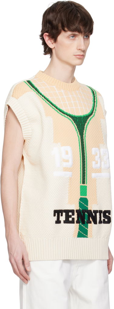 Sveter Lacoste Runway Graphic Tennis Sweater Vest Béžová | AH6751, 1