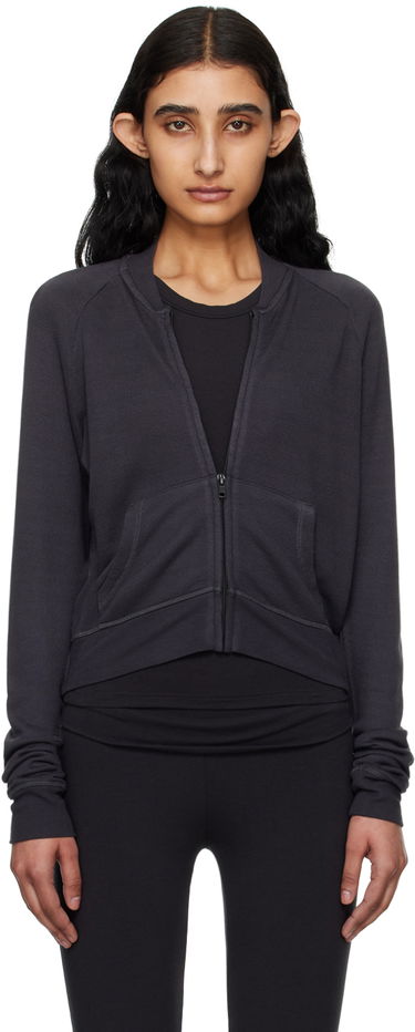 Bomber bunda SKIMS Shrunken Zip Up Sweatshirt Šedá | TP-ZUP-5538W, 0