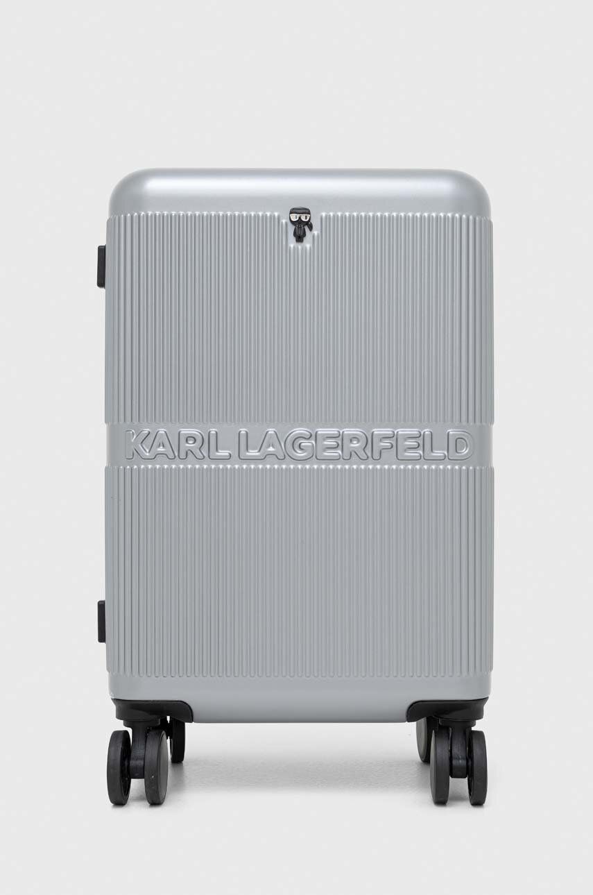 Kufor KARL LAGERFELD IKONIK HARDCASE TROLLEY Metalická | 210W3022, 0