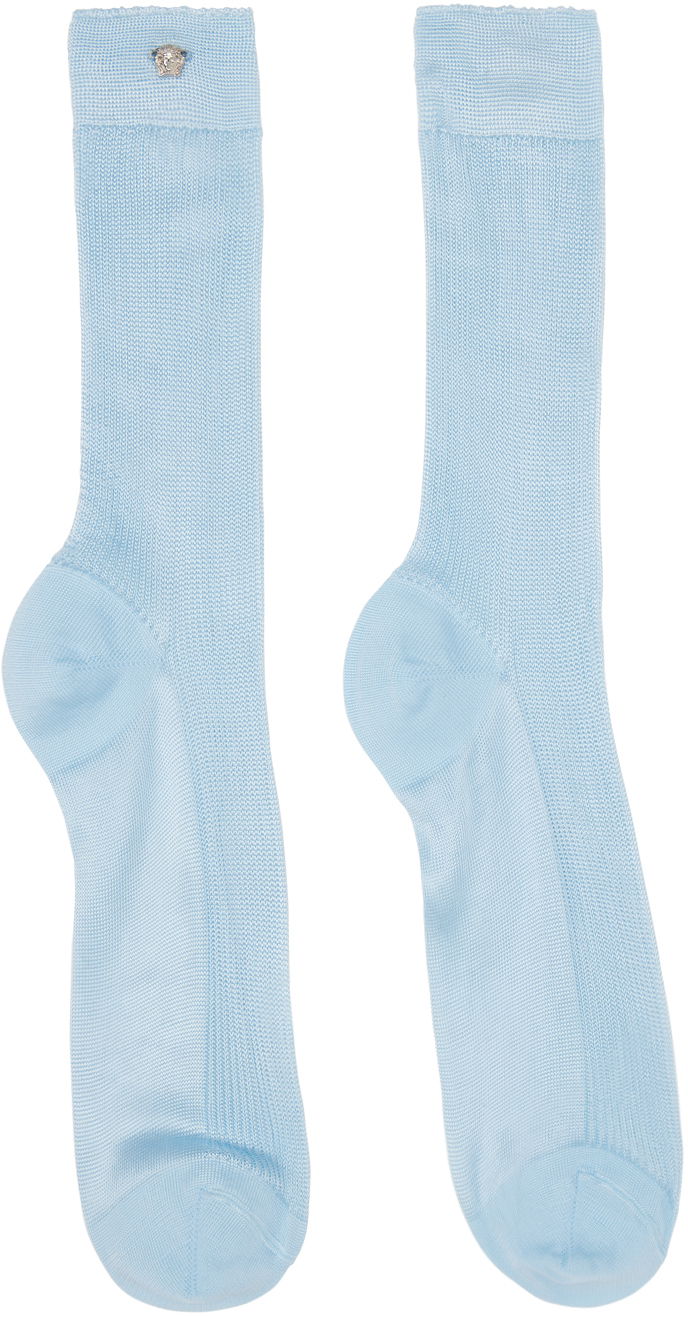 Ponožky Versace Ribbed Knit Socks Modrá | 1008759_1A10210_1UH90