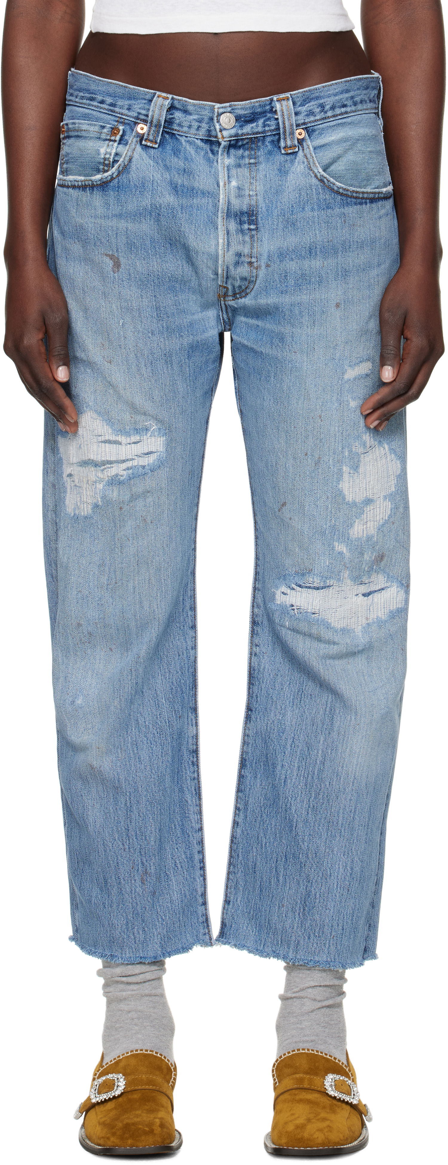 Džínsy RE/DONE Re/Done Levi's Edition Boyfriend Jeans Modrá | 1188BFJ, 0