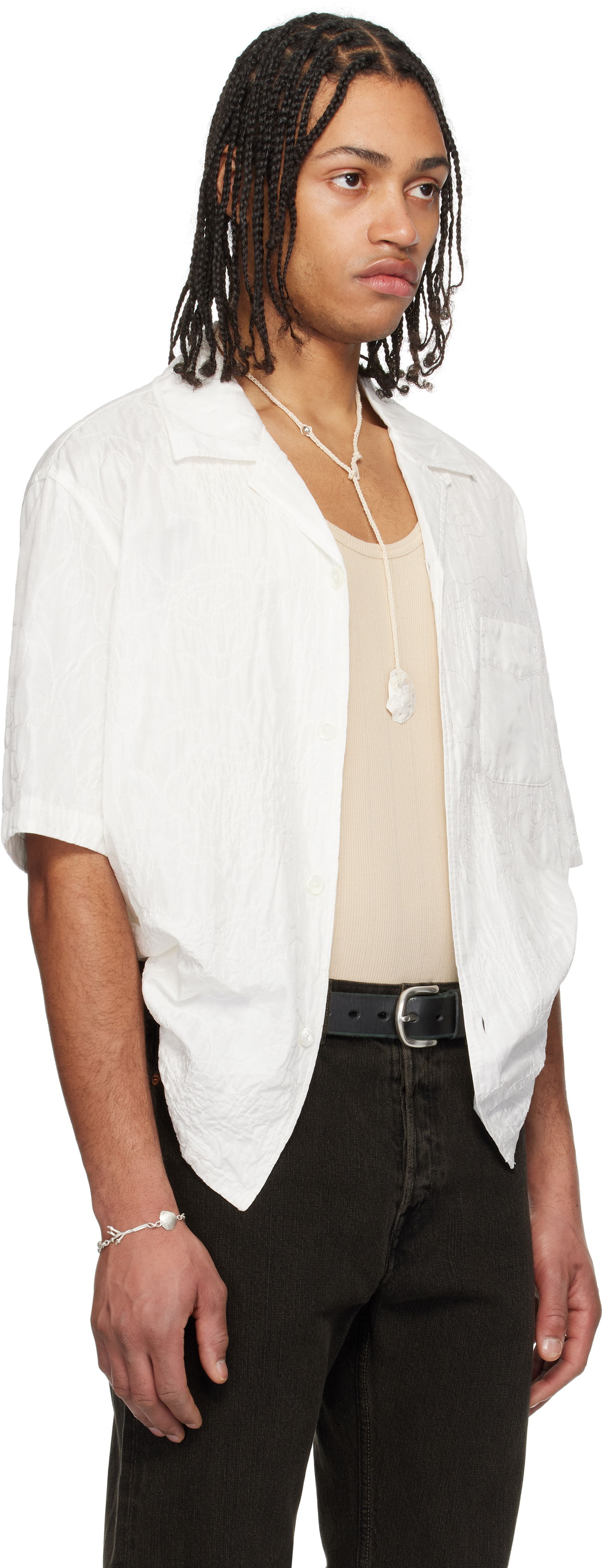 Košeľa OUR LEGACY Our Legacy Heusen Short Sleeve Shirt Biela | M2252HWF, 1