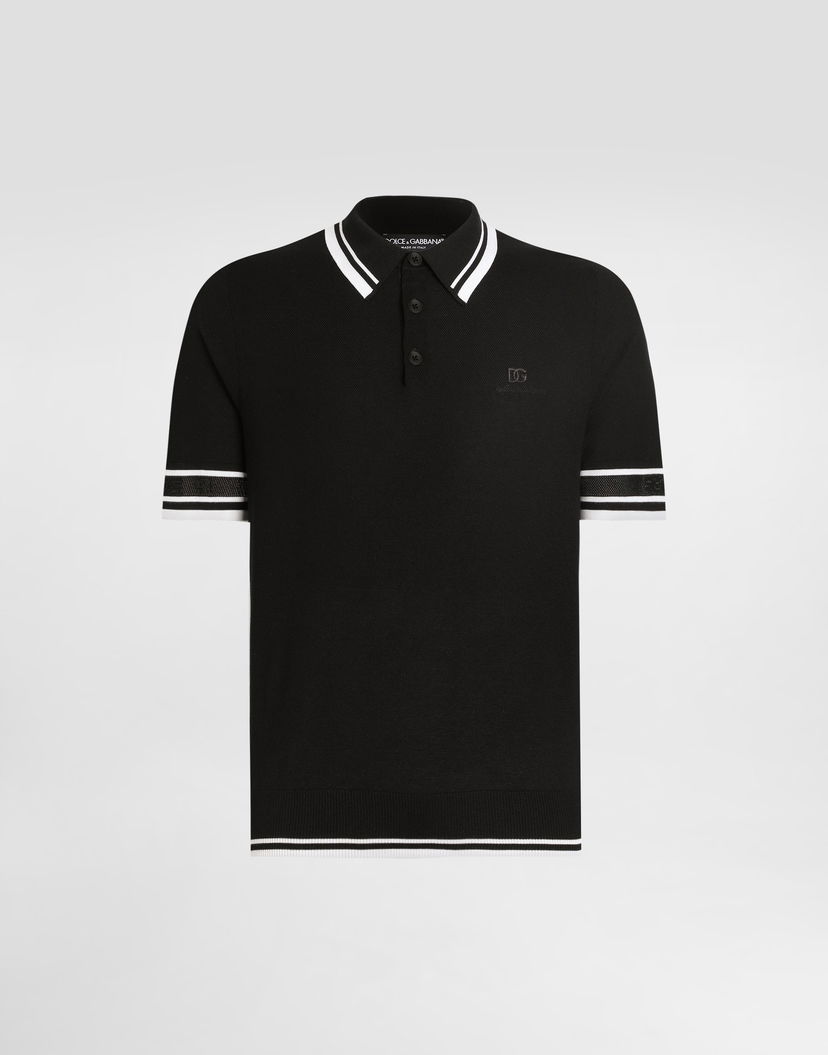 Polo tričko Dolce & Gabbana Dolce & Gabbana Silk Piqué Polo Shirt Čierna | GXZ02ZJBSLUN0000