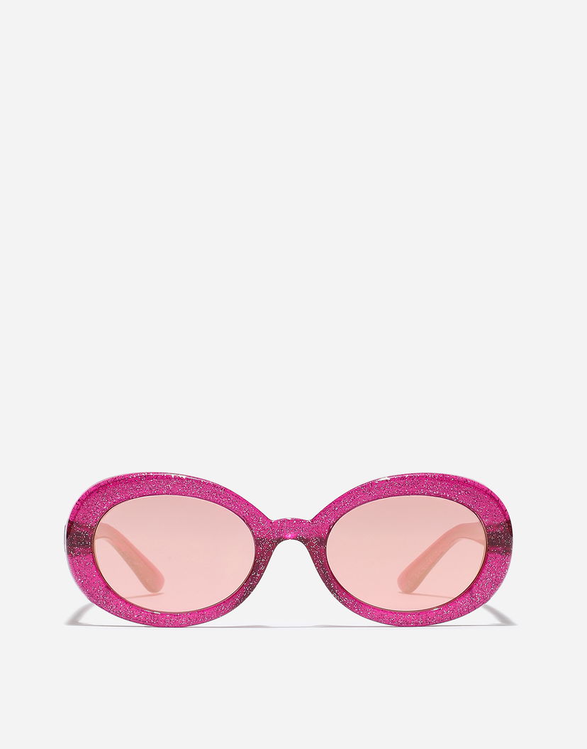 Slnečné okuliare Dolce & Gabbana Dolce & Gabbana DNA Glitter Oval Sunglasses Ružová | VG600KVN51Z9V000