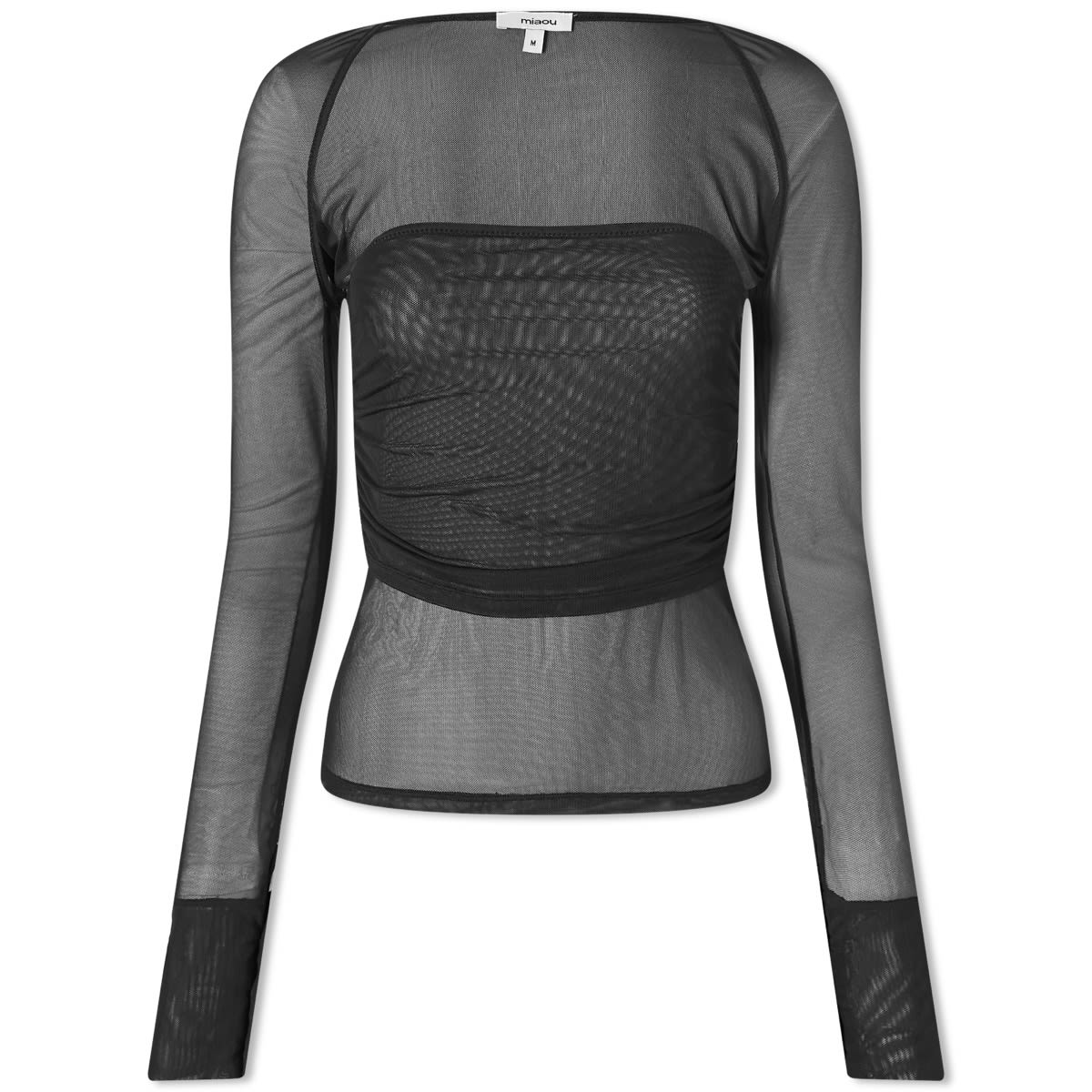 Tielko Miaou Miaou Iris Long Sleeve Mesh Top Čierna | 7112PM2BLK, 1