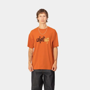 Tričko Carhartt WIP Brush Script Logo Graphic T-Shirt Oranžová | I033952_9, 0