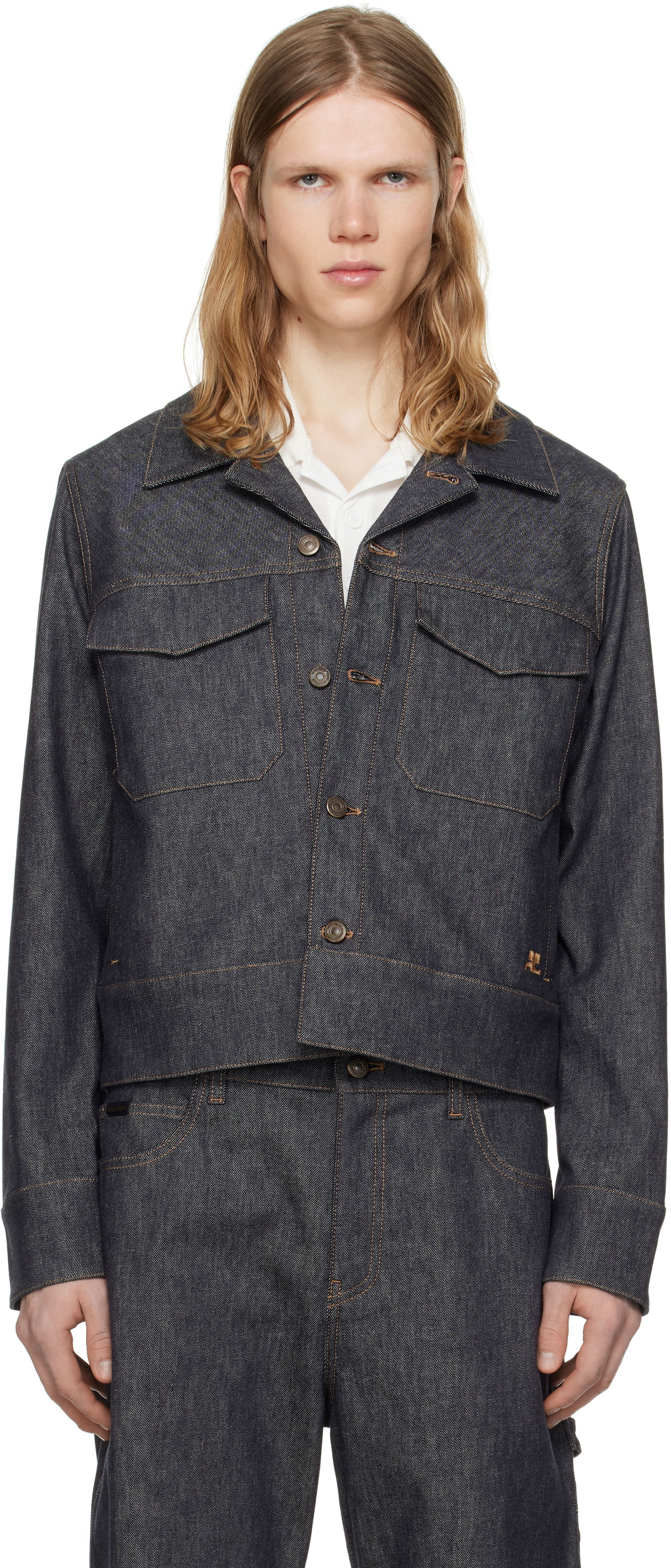 Bunda Courrèges Courrèges Utility Trucker Denim Jacket Modrá | 125DBL250DE0035, 0