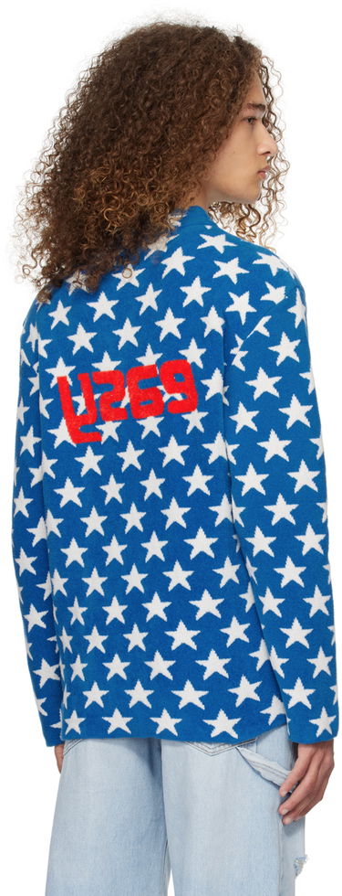 Sveter ERL 'Easy' Star-Print Knit Sweater Modrá | ERL07N006, 2
