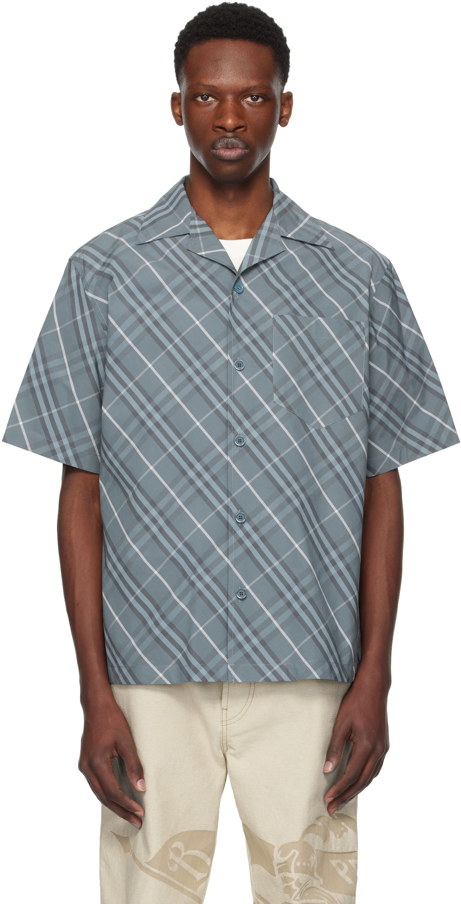 Košeľa Burberry Burberry Relaxed Fit Check Cotton Shirt Modrá | 8109208, 0