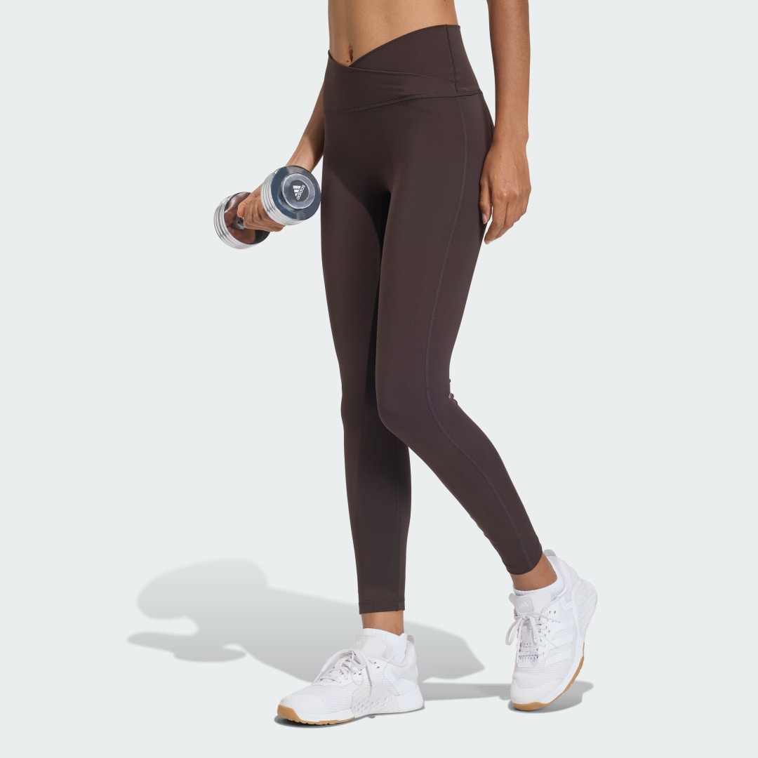 Legíny adidas Performance Studio All Me 7/8 X-Over Leggings Hnedá | KT3284, 0