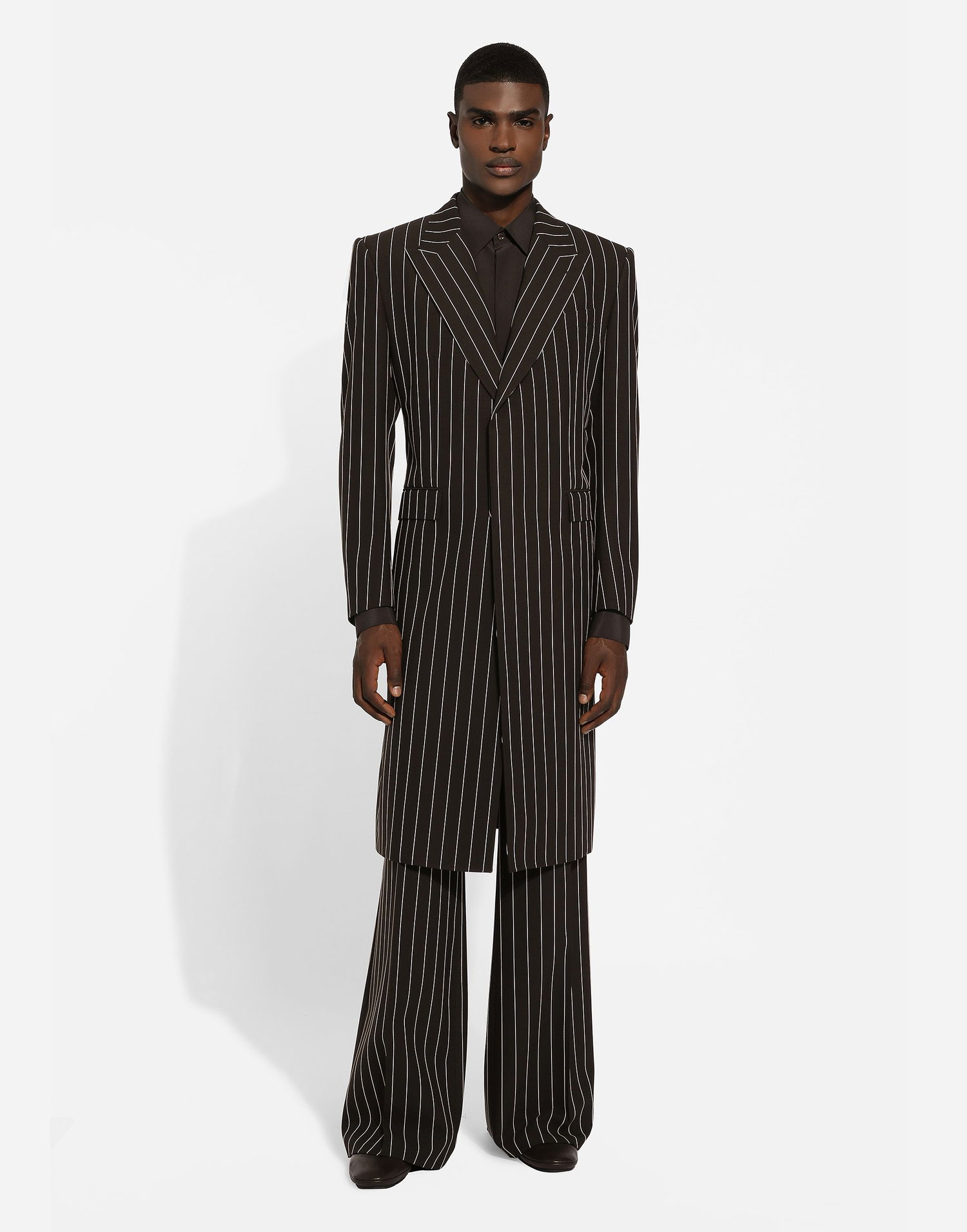 Nohavice Dolce & Gabbana Dolce & Gabbana Pinstriped Wide-leg Trousers Čierna | GP01PTFR20WS8051, 1