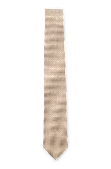 Opasok BOSS Micro-patterned Silk-Blend Tie Béžová | 50544658, 0