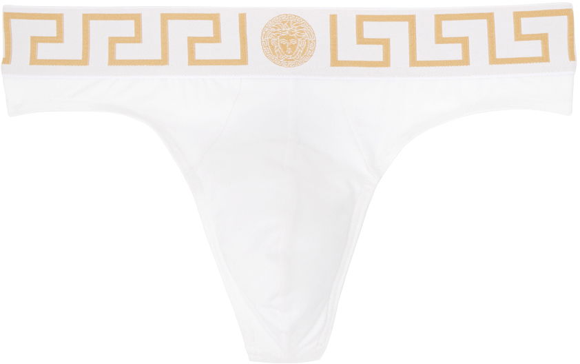 Nohavičky Versace Greca Border Briefs Biela | AU100022_1A10011, 0