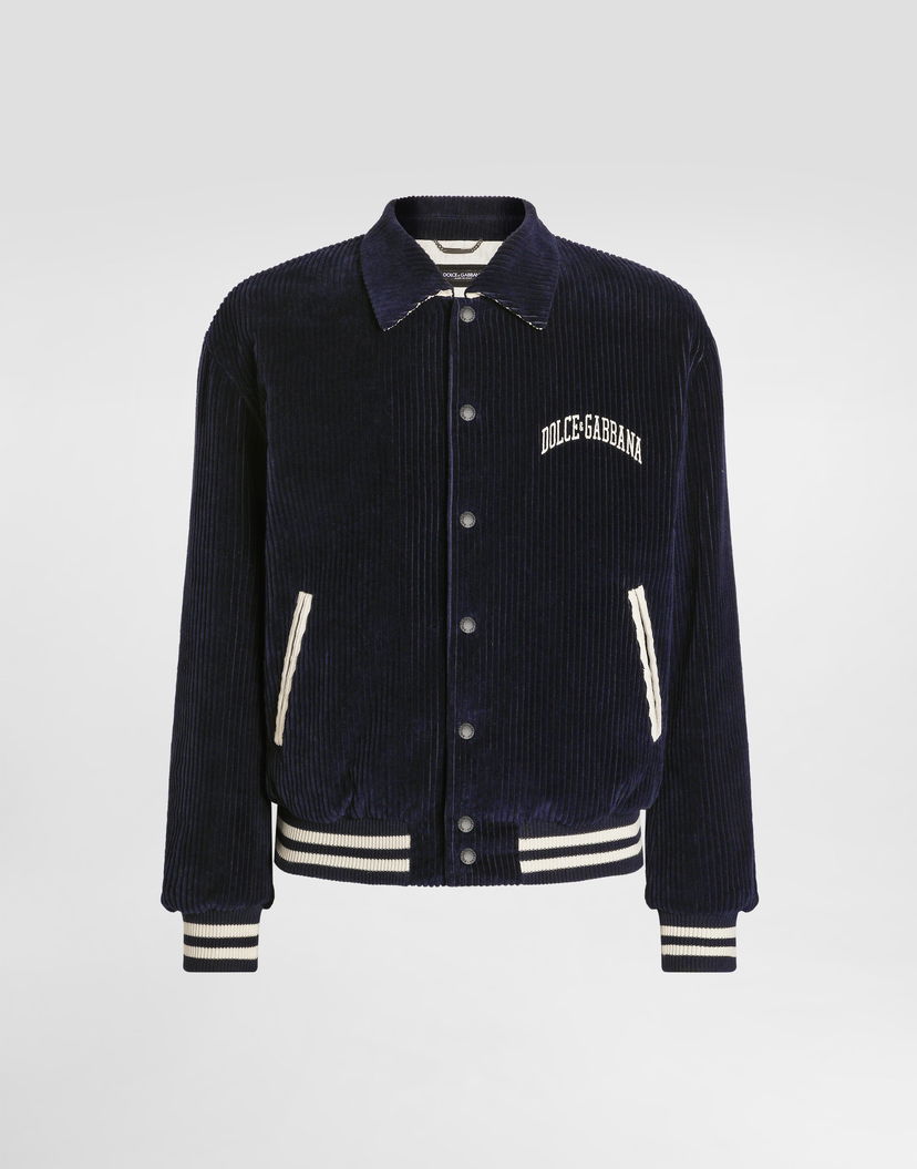 Bomber bunda Dolce & Gabbana Dolce & Gabbana Corduroy Bomber Jacket Navy | G9BPXZFUVLIB0665