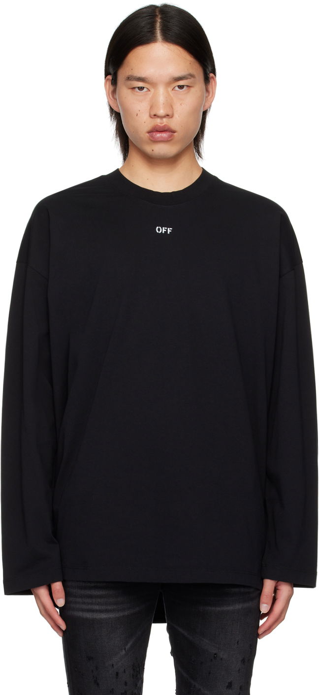 Tričko Off-White Black Off Stamp Long Sleeve T-Shirt Čierna | OMAB091C99JER0011001, 0