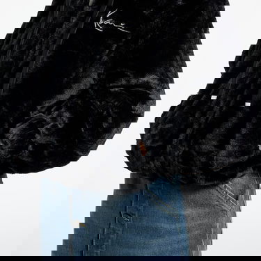 Bunda Karl Kani Karl Kani Metal Signature Vegan Fur Zip Hoodie Čierna | 61220047, 2