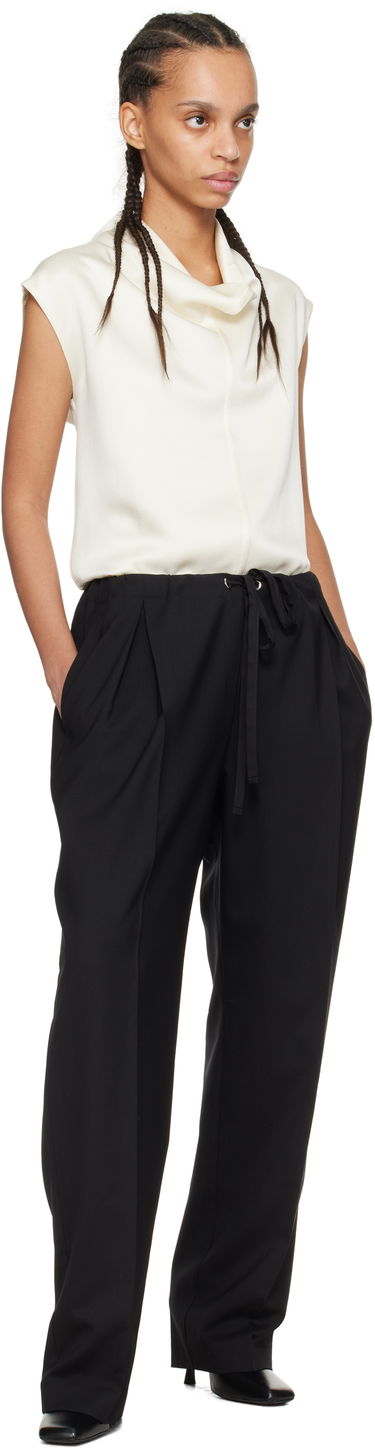 Nohavice Khaite Khaite Trenton Drawstring Pleated Trousers Čierna | 3160575, 3