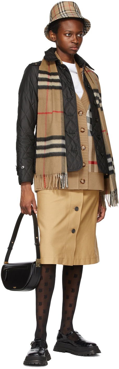 Šál Burberry Cashmere Classic Check Scarf Béžová | 8018173, 1