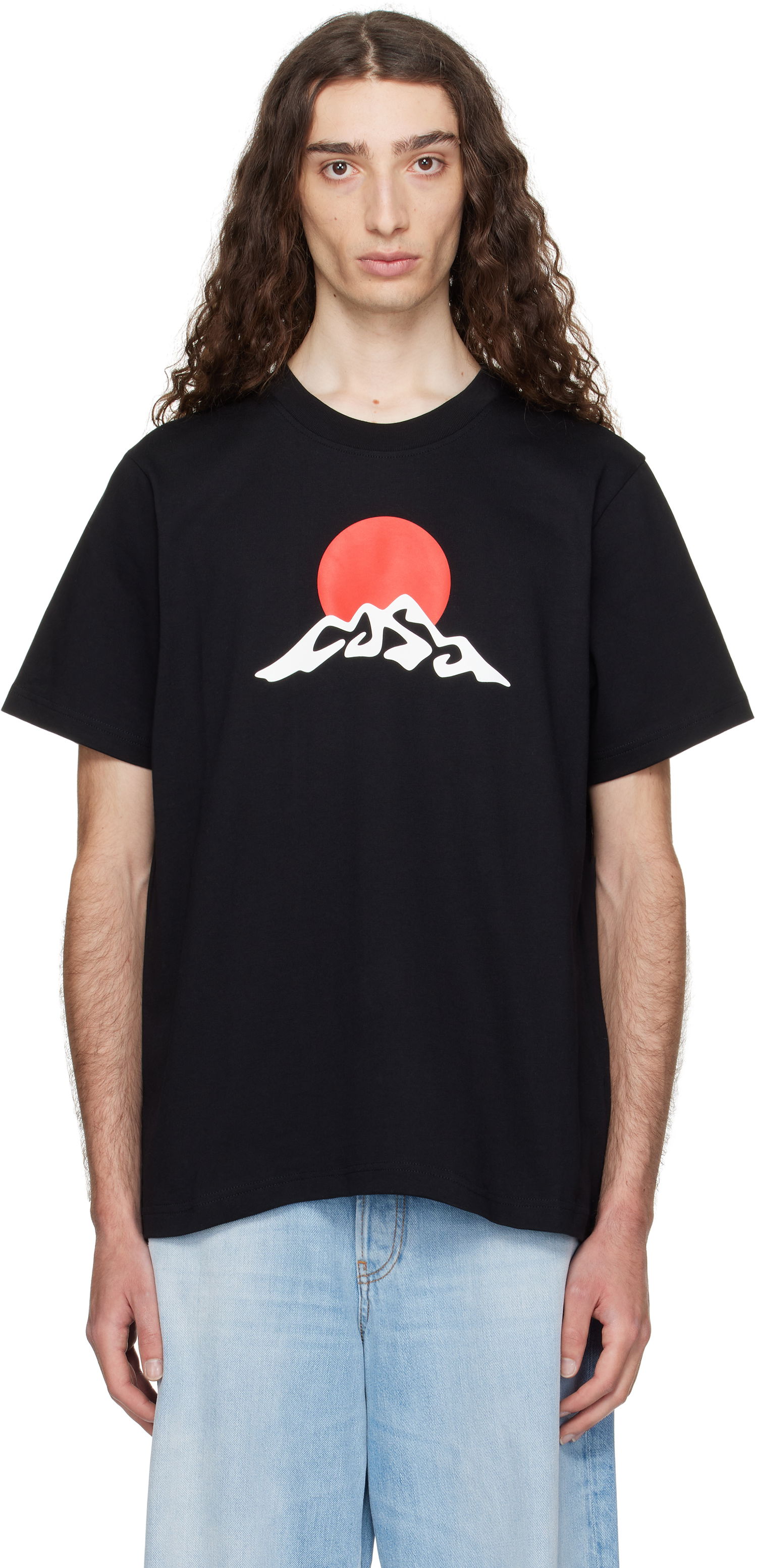 Tričko Casablanca Casablanca Montagne Snow Print T-Shirt Čierna | MPF25-JTS-001-02, 0