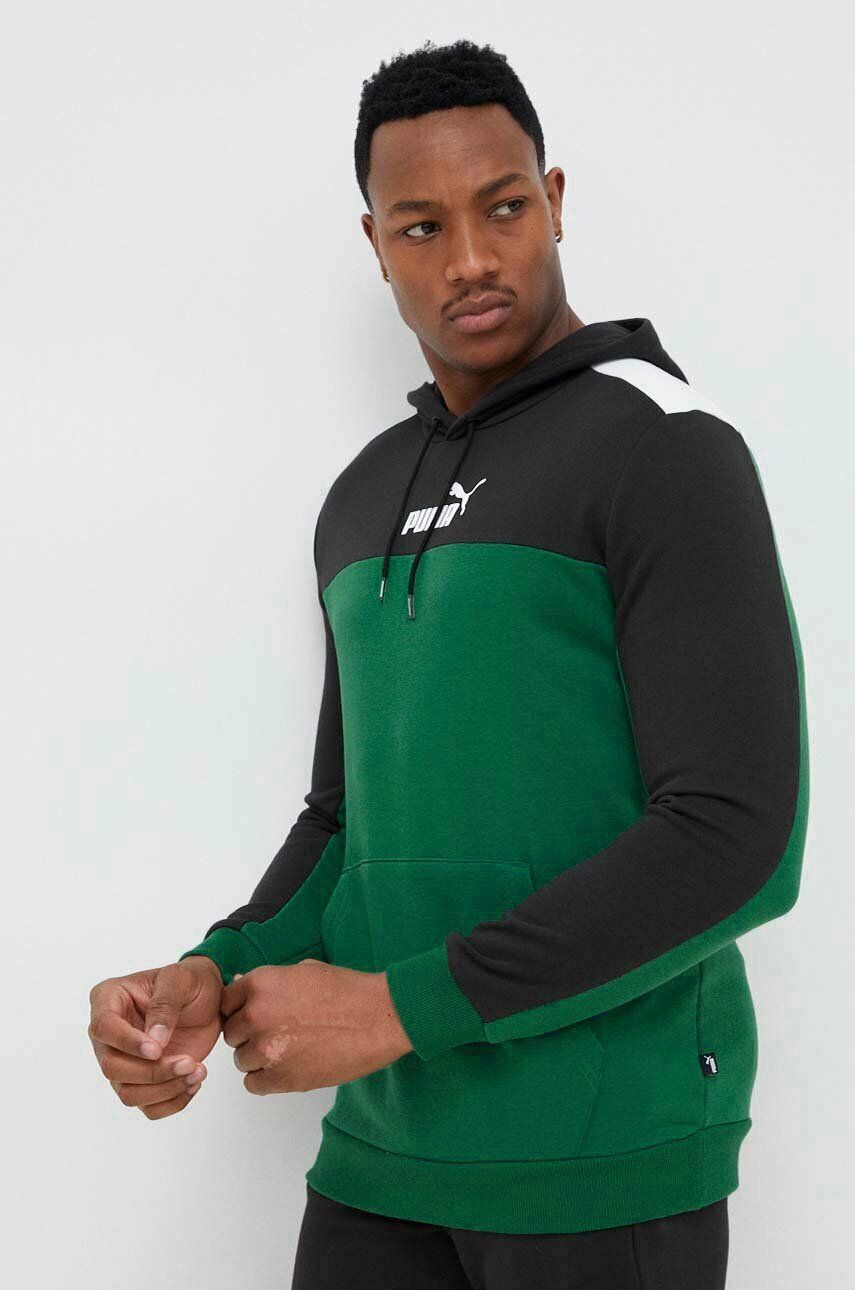 Mikina Puma Ess+ Block Hoodie Training Zelené | 847428, 0