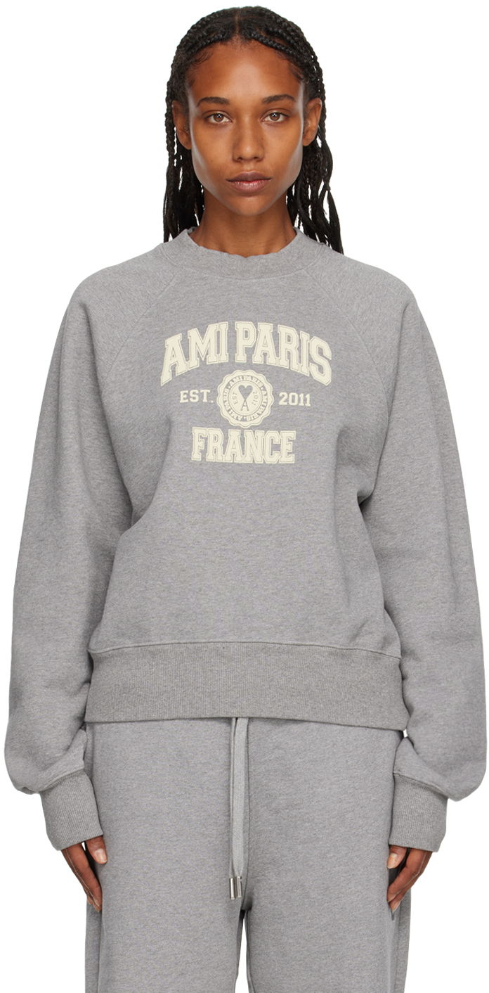 Mikina AMI France Sweatshirt Šedá | USW010.747, 0