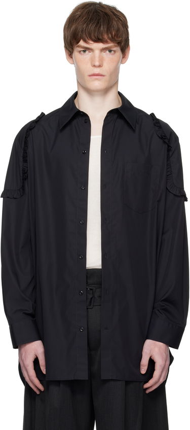Košeľa Simone Rocha Simone Rocha Ruffle Shoulder Patch Tunic Shirt Čierna | 5383 1025, 0