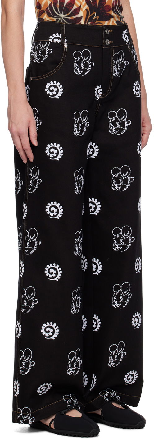 Chopova Lowena Flocked Wide-Leg Jeans