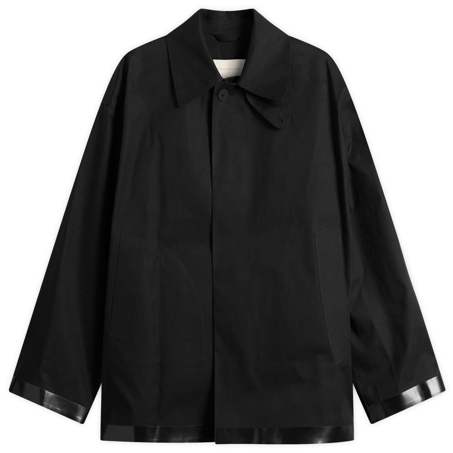 Kabáty Studio Nicholson Studio Nicholson x Mackintosh Bonded Mac, Size Large Čierna | TEVIOT-SN-781-BLK, 0