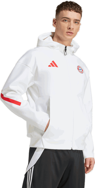 Mikina adidas Originals FC Bayern Munich Z.N.E. Anthem Full-Zip Hoodie Biela | jm9439, 4