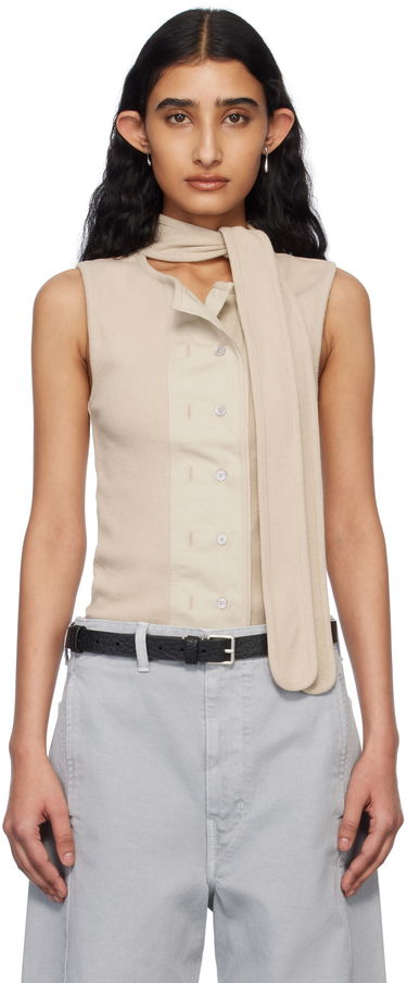 Tielko LEMAIRE Lemaire Asymmetrical Fitted Tank Top Béžová | TO1351 LJ1030, 0