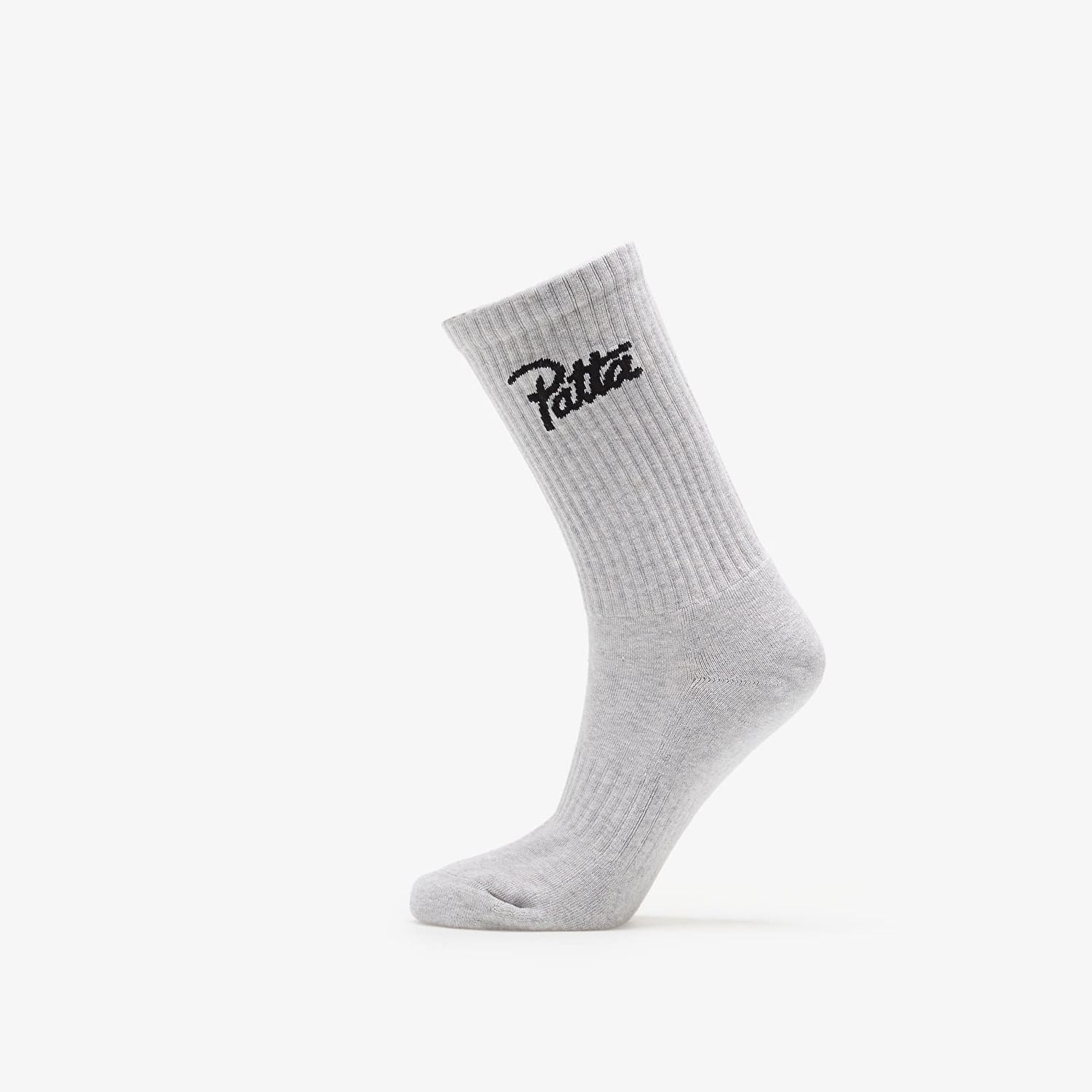 Ponožky Patta Script Logo Sports Sock Melange Grey Biela | POC-AW25-2020-396-0016-050, 0