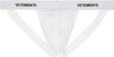 Nohavičky VETEMENTS Vetements Logo-Woven Jock Strap Biela | MA66UN110W, 1