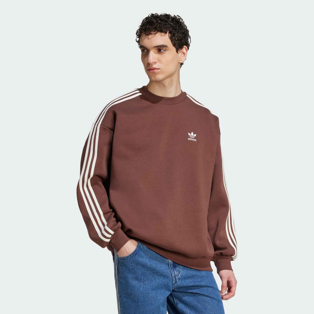 Mikina adidas Performance Adicolor Oversized Crew Sweatshirt Hnedá | KA0469, 0