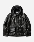 Slam Jam Leather Mille Jacket with Goggle Hood