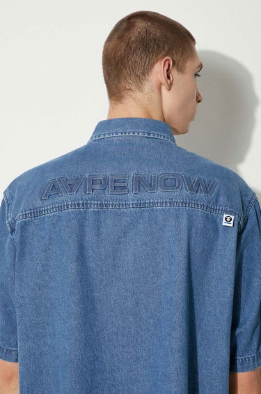 Košeľa AAPE by A Bathing Ape AAPE Relaxed Denim Shirt Modrá | AAPSTM8480XXM, 4