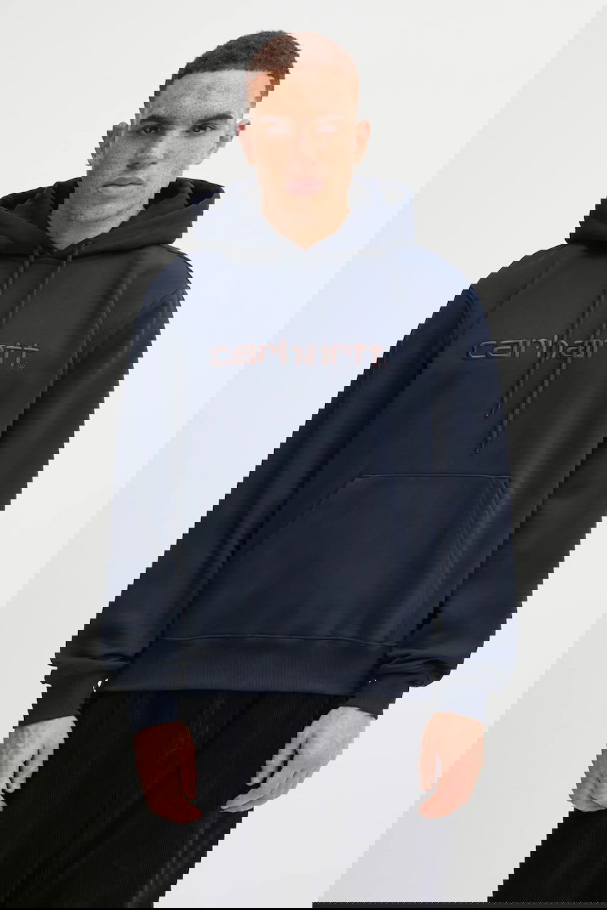 Mikina Carhartt WIP WIP Hooded Sweatshirt with Embroidered Logo Navy | I030547.38CXX, 0