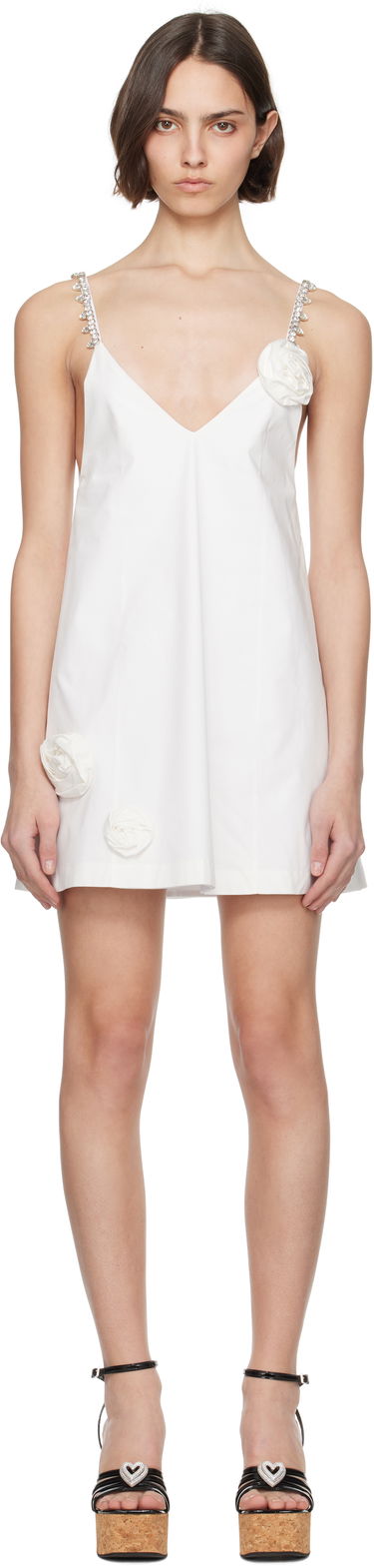 Šaty Area AREA Crystal Rosette Poplin Mini Dress Biela | SS25AWDR0166FA01, 0