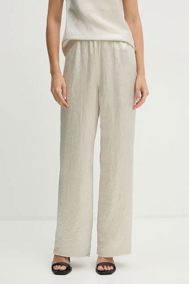 Nohavice Nanushka Brenda High Waisted Wide Leg Pants Béžová | NW24PFOW13571, 0