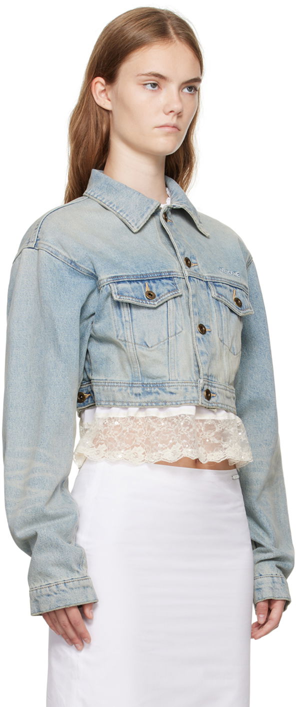 Bunda We11done Cropped Denim Jacket Modrá | WD-DJ2-24-337-W-SK, 1
