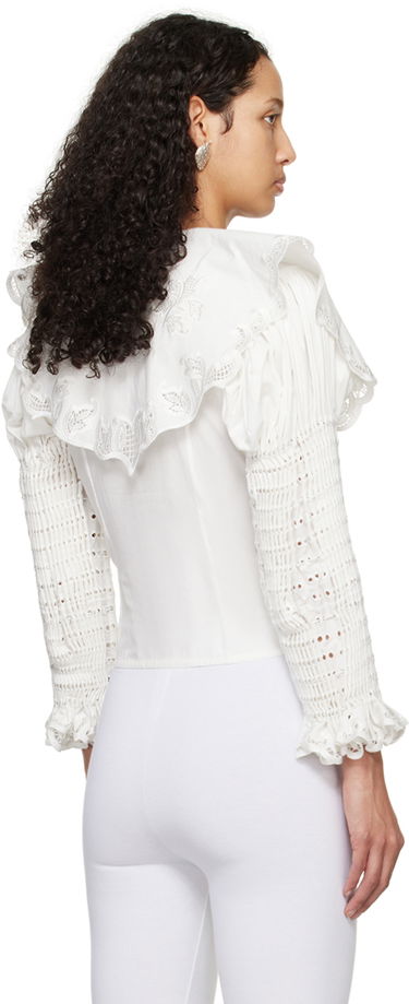 Košeľa Chopova Lowena Chopova Lowena Crochet Collar Blouse Biela | 2210, 2