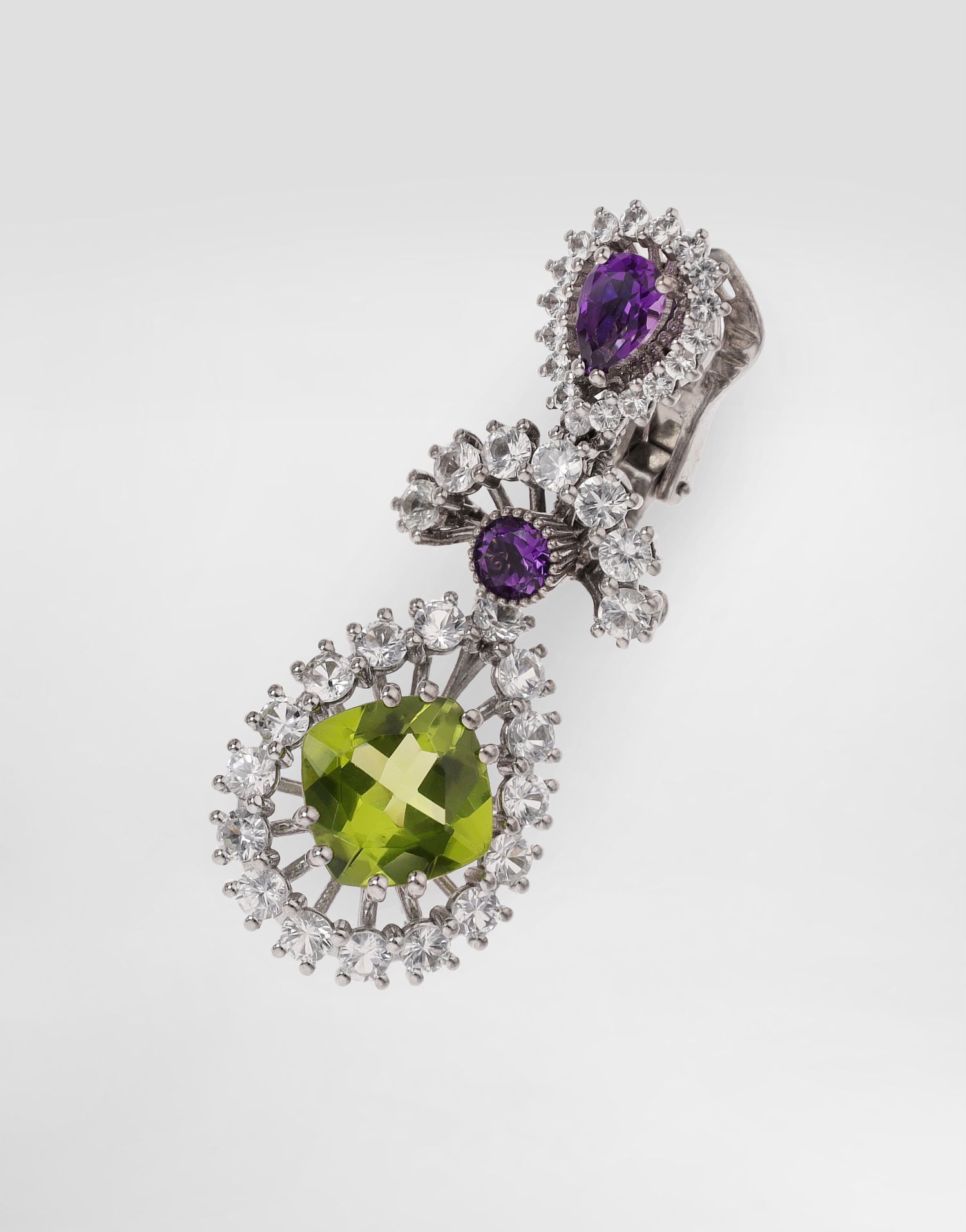Náušnice Dolce & Gabbana Dolce & Gabbana Eleganza Earrings with Amethysts, Peridots, and Sapphires in 18K White Gold Rôznofarebný | WESA4GWAME180001, 1