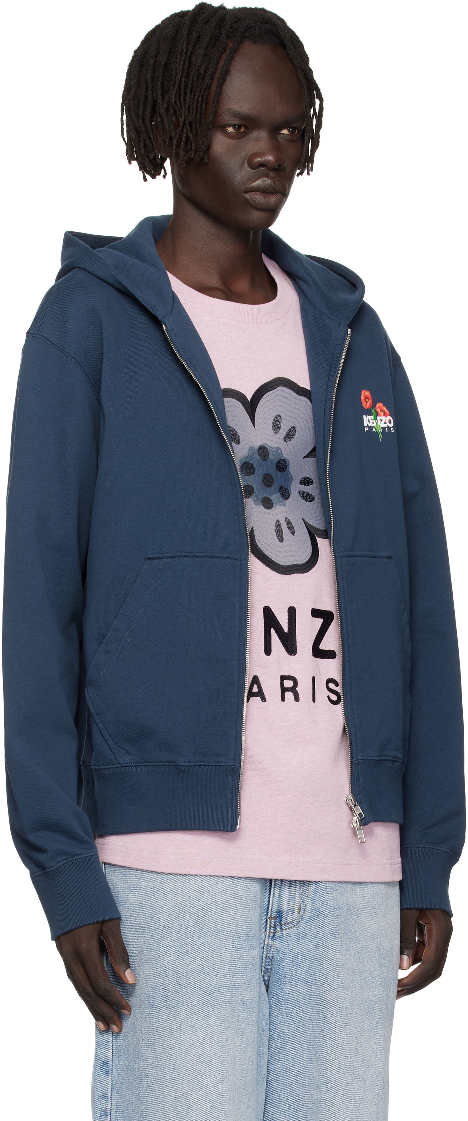 Mikina KENZO Kenzo 'KENZO Archive Bouquet' Full-Zip Hoodie Navy | FF65HO2554MF, 1