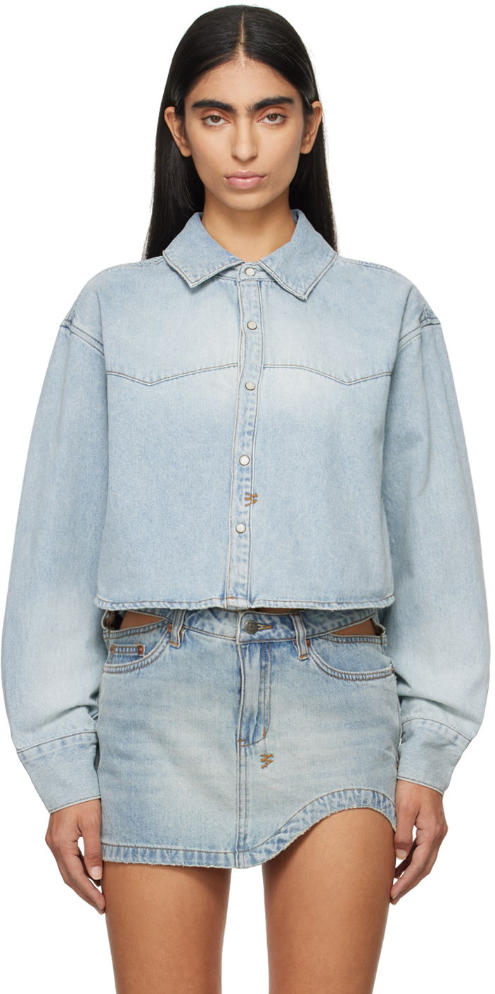 Košeľa Ksubi Crop Long Sleeve Shirt Modrá | WEX24SH003, 0