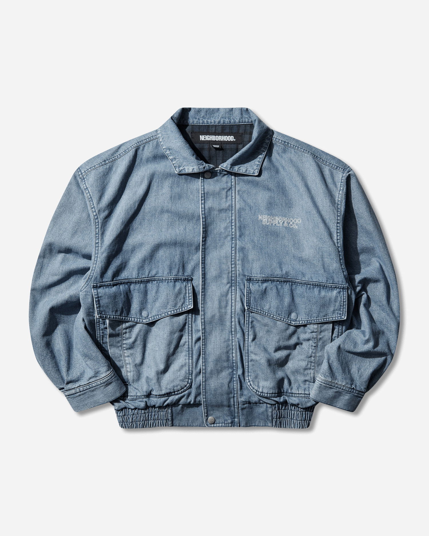 Bunda Neighborhood NEIGHBORHOOD Denim Dad Jacket with Utility Pockets Modrá | 252SPNH-JKM01 INDIGO, 0