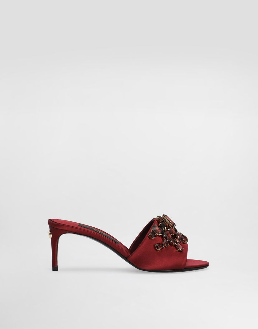 Tenisky a topánky Dolce & Gabbana Satin Mules With Gemstone Embellishment Červená | CR1825C9S4680305