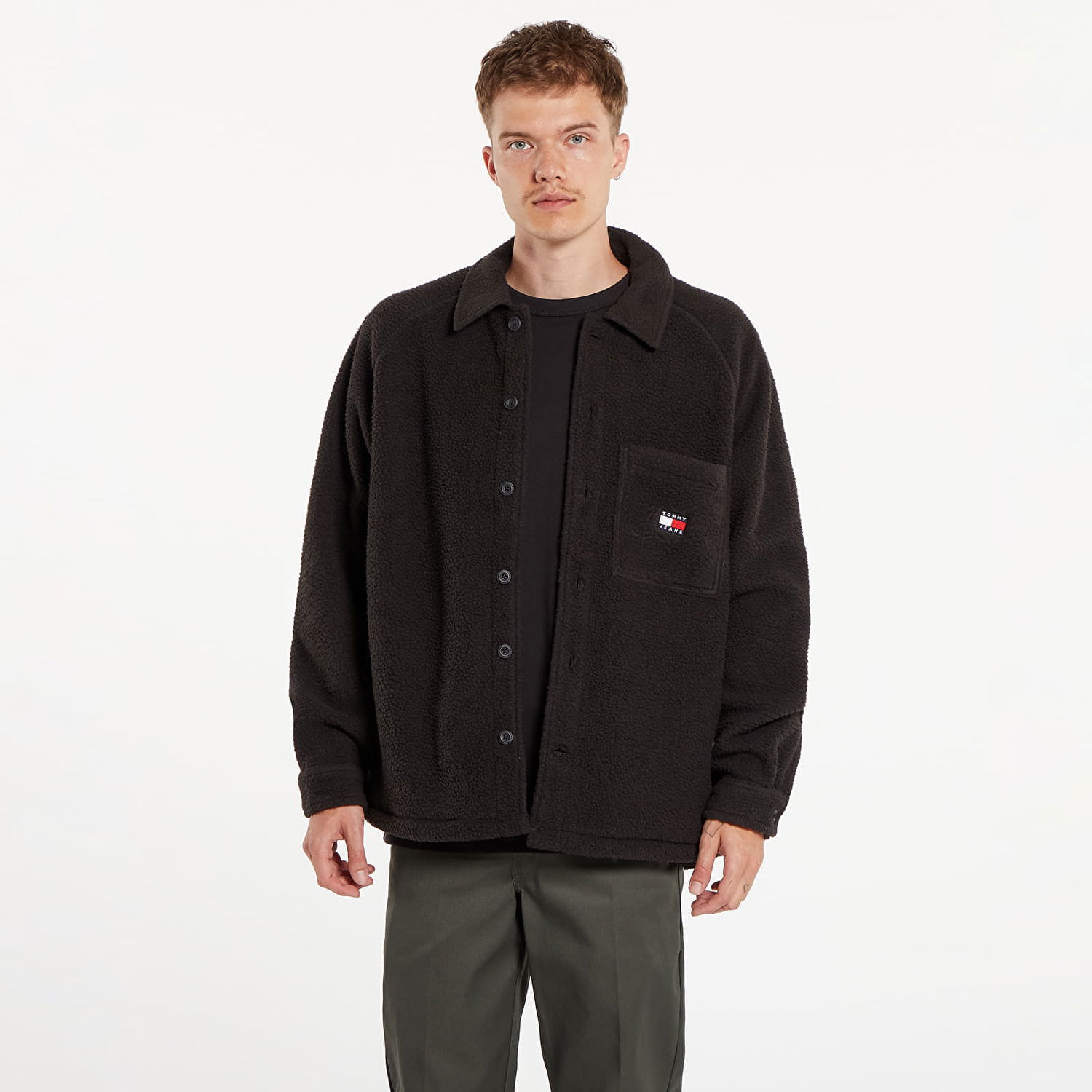 Bunda Tommy Hilfiger Badge Teddy Shirt Black Čierna | DM0DM19647 BDS, 0