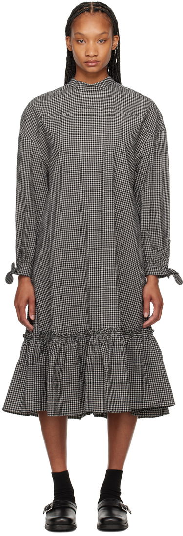 Šaty YMC YMC Rushmore Gingham Midi Dress Čierna | Q1WAI, 0