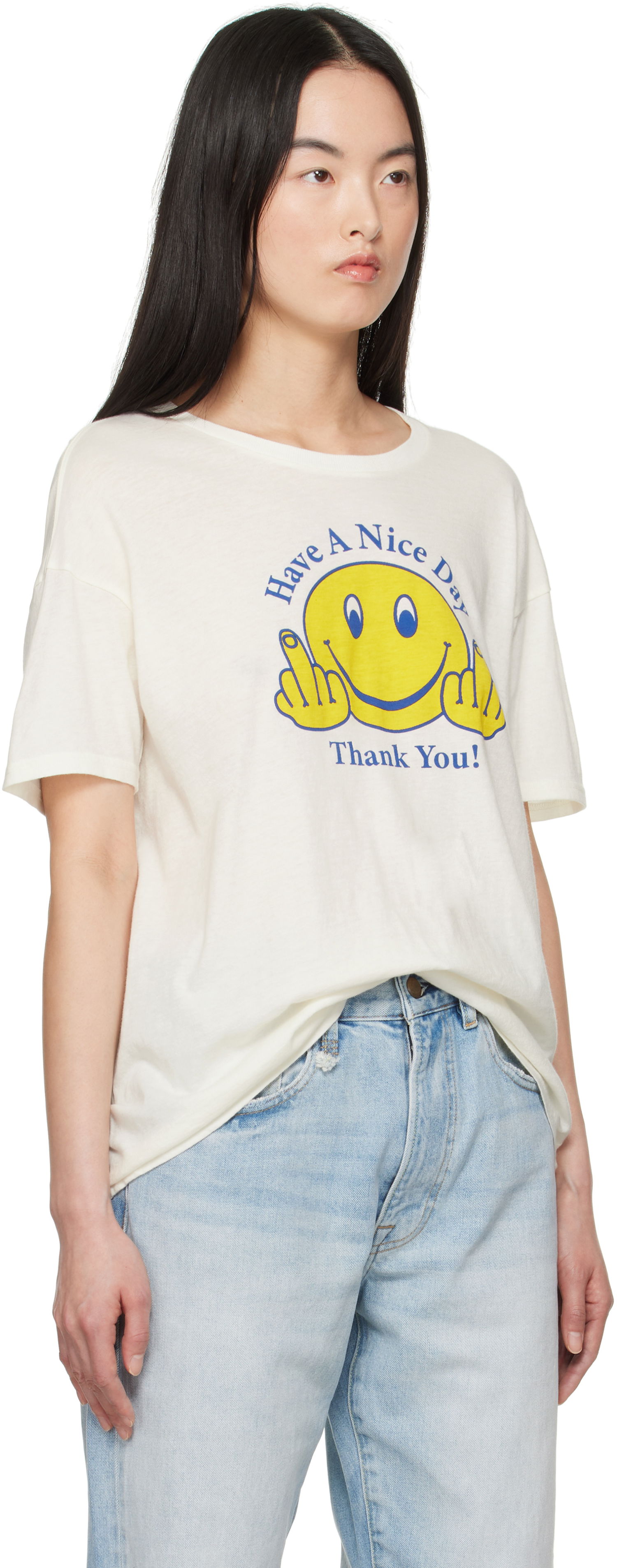 Tričko R13 R13 'Have A Nice Day' Relaxed T-Shirt Biela | R13WK141-K120B, 1