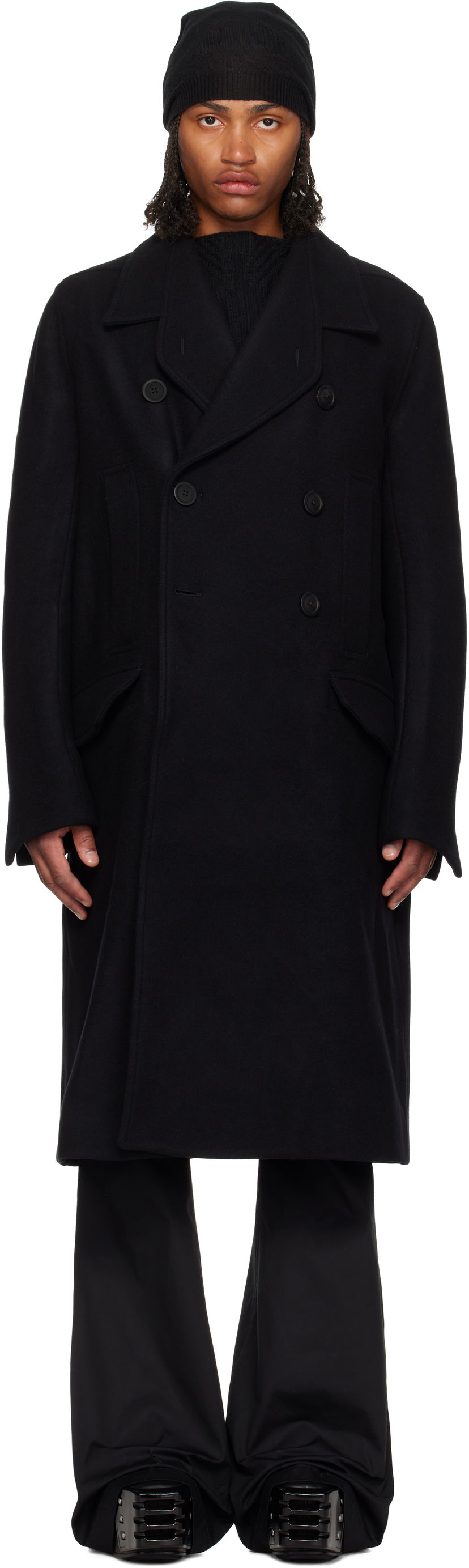 Kabáty Rick Owens Rick Owens Concordians Officer Coat Čierna | RU02E1982 WSF